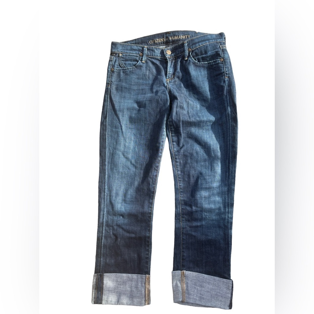 Citizen Of Humanity “Dani” Jeans Cropped Blue Denim Pockets Dark Wash 26